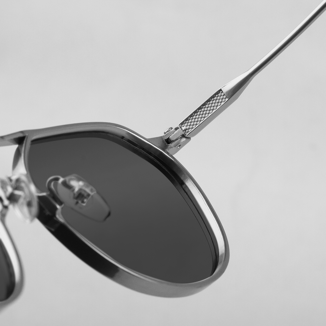 ShadeShield Sunglasses- Silver/Black/Gold