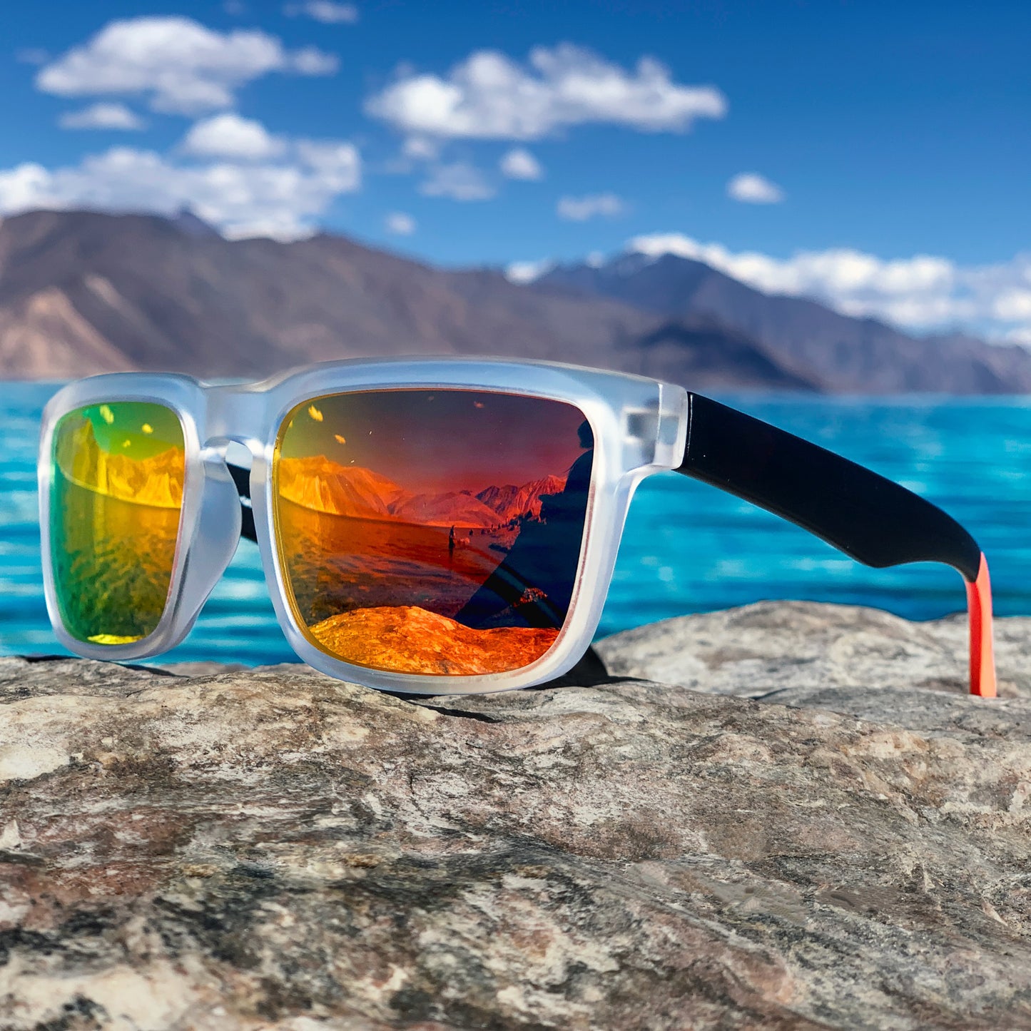LuxuryGlint Vision Sunglass- Black/Orange