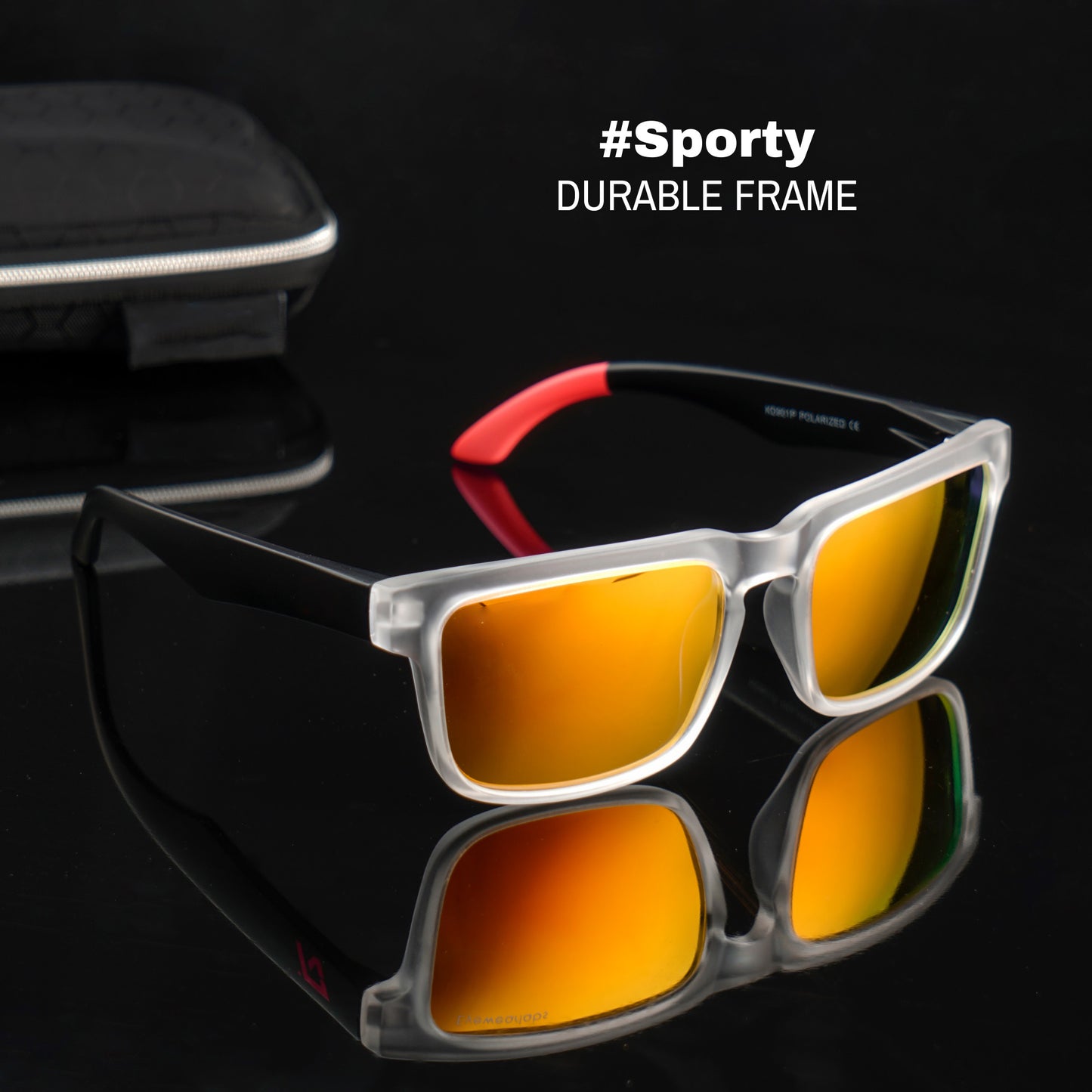 LuxuryGlint Vision Sunglass- Black/Orange