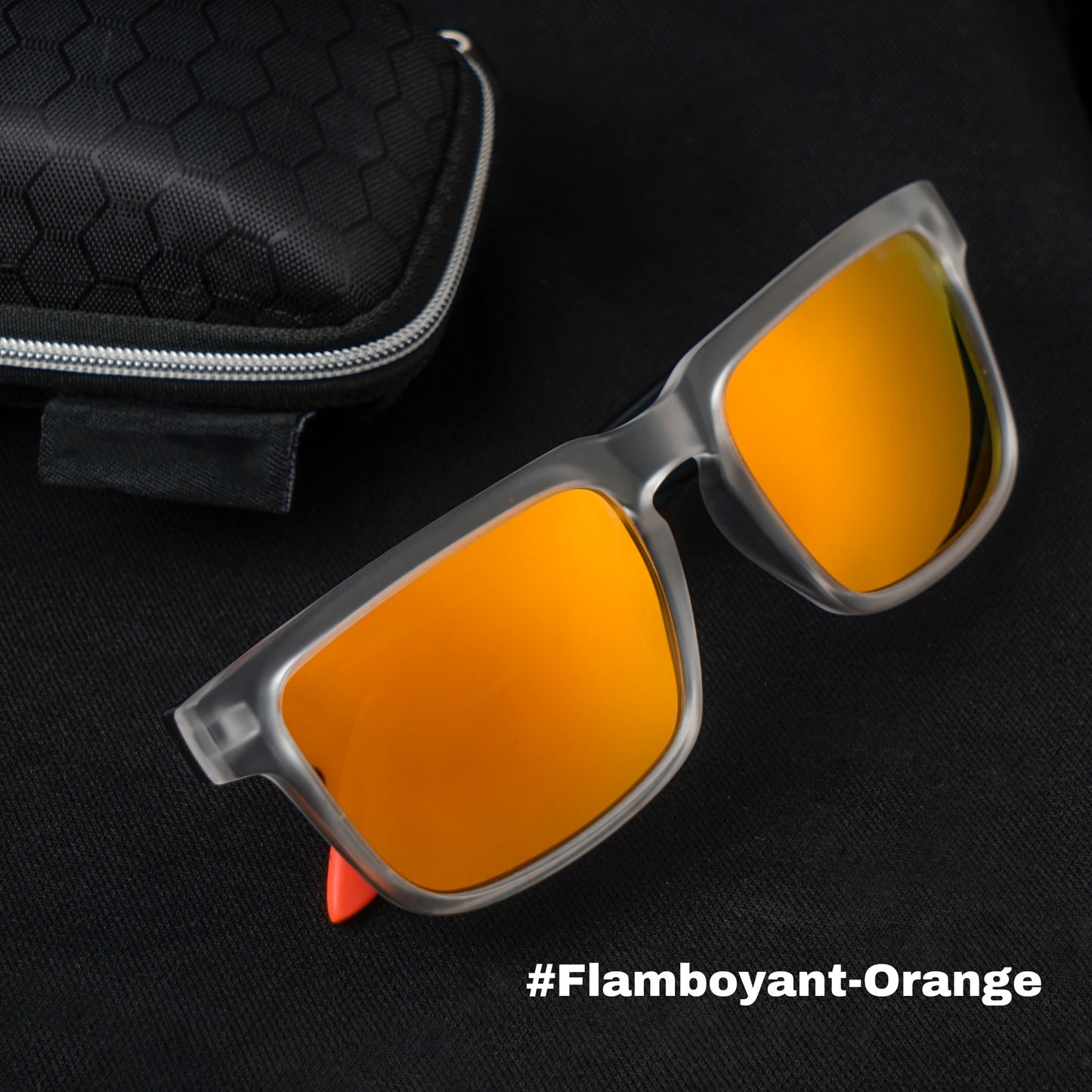 LuxuryGlint Vision Sunglass- Black/Orange