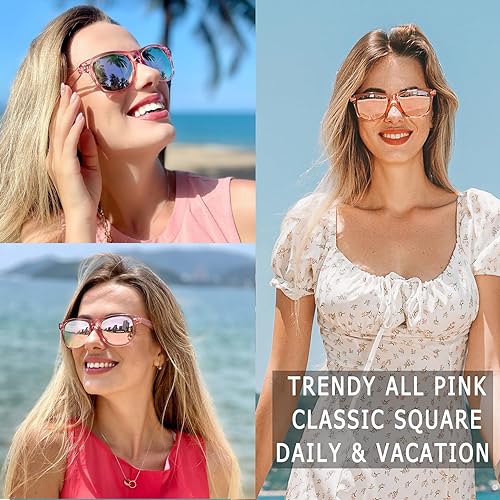 infinity Vision Transparent Sunglasses- Pink/Blue