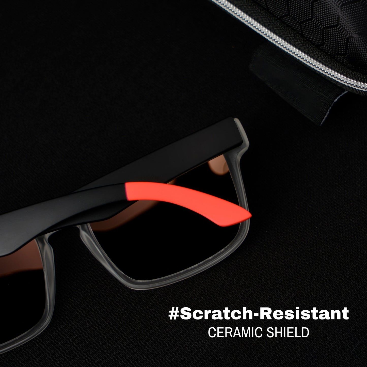 LuxuryGlint Vision Sunglass- Black/Orange